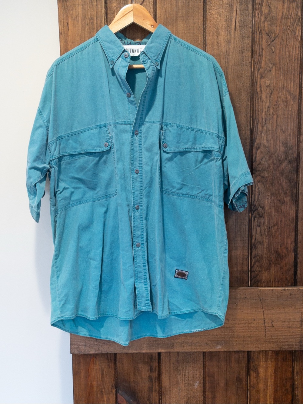 Gitano Vintage 1990's Cotton Double Cuff Button Down Collared Shirt Large